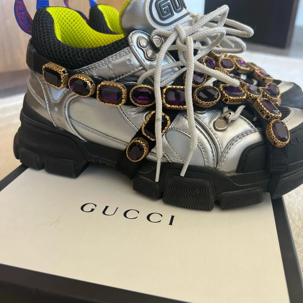 Gucci Black and Silver Sneakers - Picture 4 of 10
